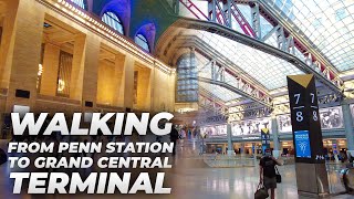 Walking NYC  Penn Station to Times Square amp Grand Central Terminal July 2021 [upl. by Luapnoj]