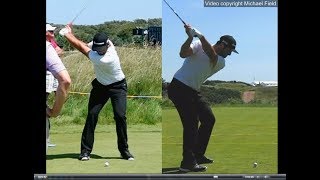 Jon Rahm golf swing  Long Iron faceon amp downtheline July 2017 [upl. by Krystle]