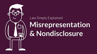 Misrepresentation and Nondisclosure  Contracts  Defenses amp Excuses [upl. by Phina]