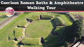 CAERLEON ROMAN BATHS amp AMPHITHEATRE WALES  Walking Tour  Pinned on Places [upl. by Treblah]