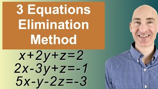 Solving Systems of 3 Equations Elimination [upl. by Reffineg51]